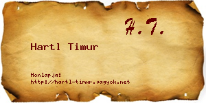 Hartl Timur névjegykártya